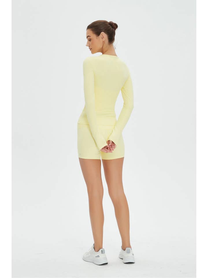 Mantra Active - Wholesale Activewear Set - Women's - Abigail Long Sleeve Top & High Waist Shorts Activewear Set19