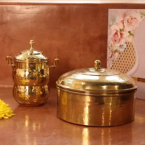 Brass Roti Box with Tin Coating - Large for wholesale by SAMA Homes