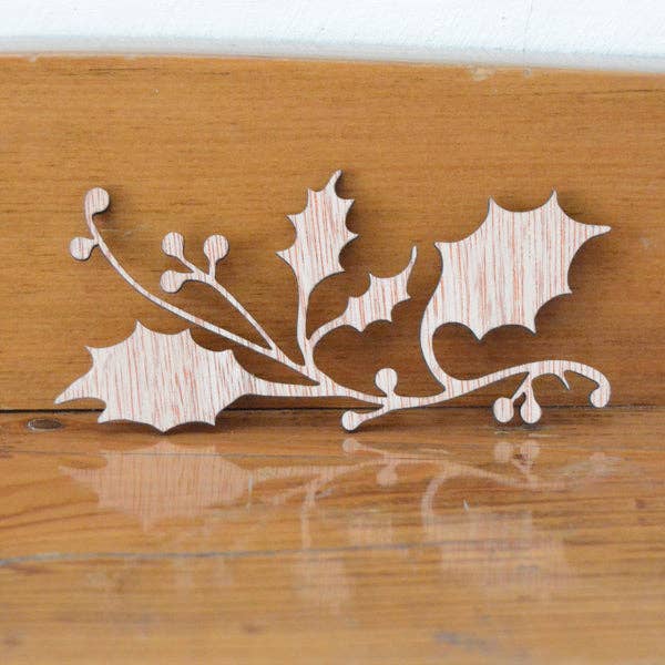 Decoración navideña de acebo, madera contrachapada para venta al por mayor de Tawny Barn