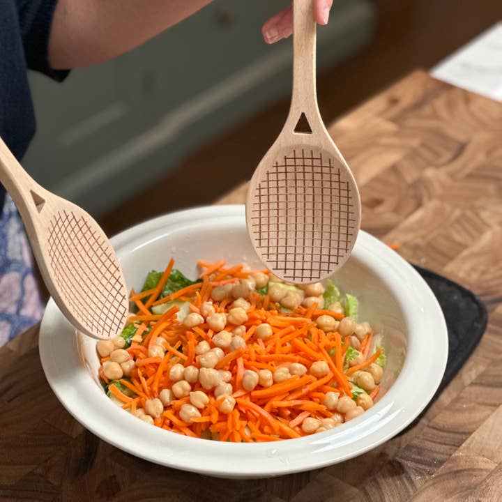 Fox Run Brands - Wholesale Serving Utensil - Fox Run Beechwood Tennis Racket Salad Servers, Set of 2