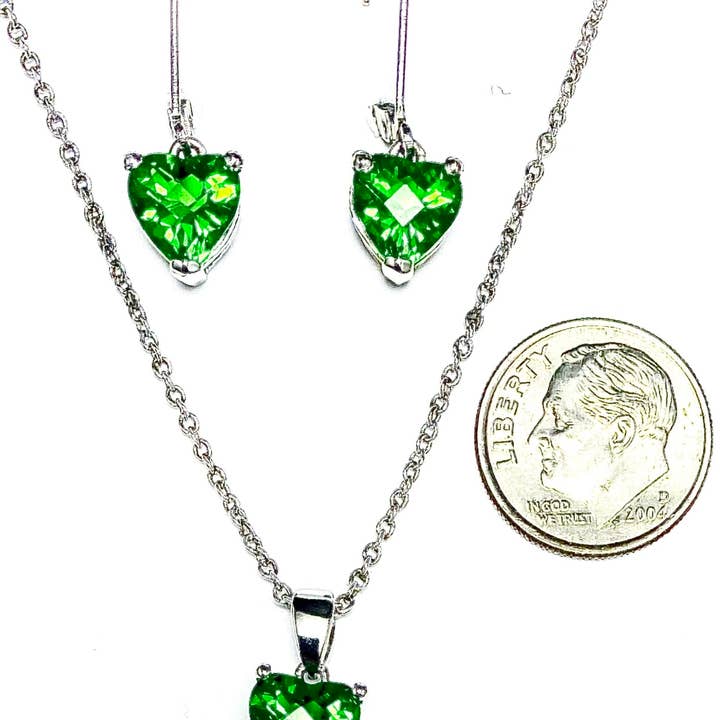 Twan Kee Jewelry - Wholesale Jewelry Set - Mt St Helens Helenite Heart Silver Earrings & Pendant1