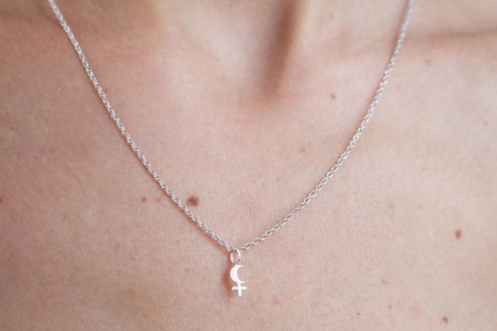 Sofia Ramsay - Wholesale Pendant/Charm Necklace - Planet Symbol Dainty Charm Necklaces in Sterling Silver9