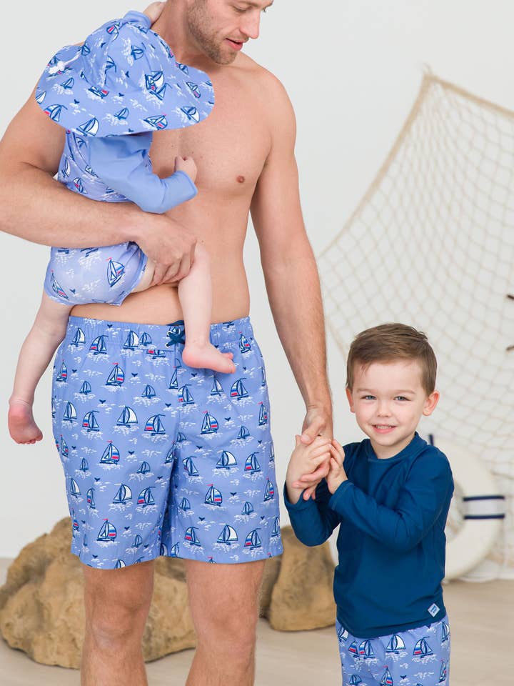 Blå Baby Drenge Blå Seas the Day Langærmet Rash Guard Badedragt for engroshandel på Faire4