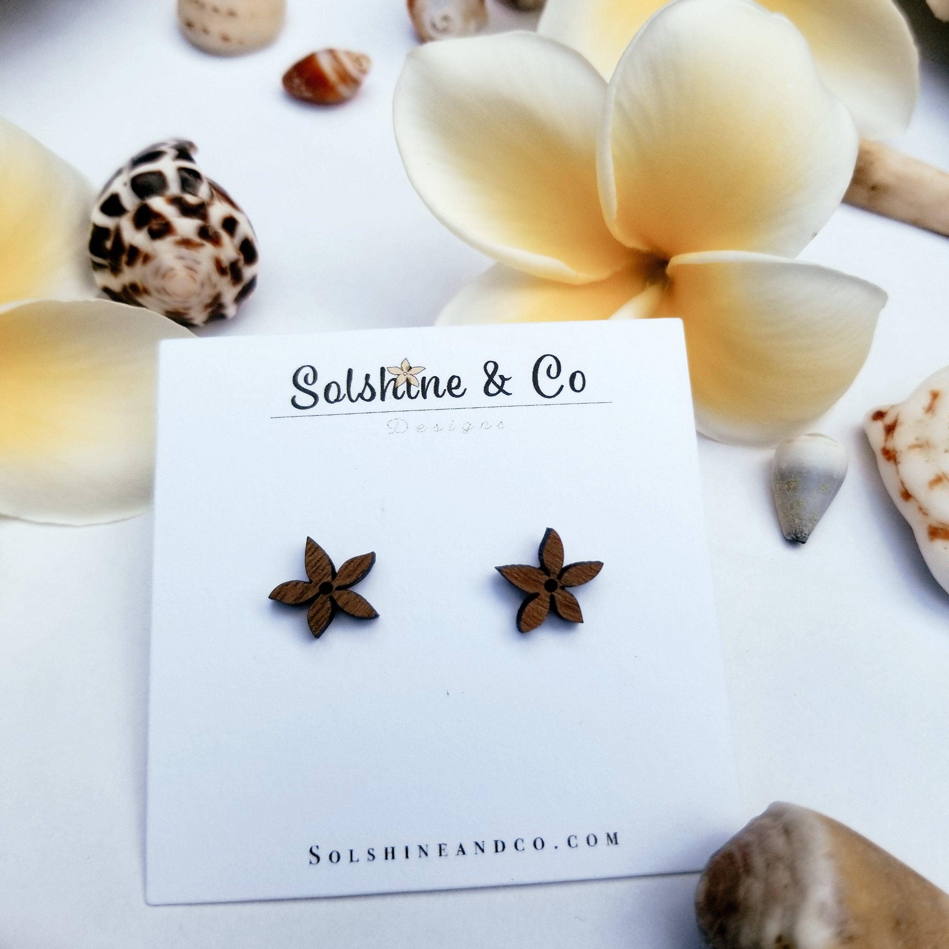 Plumeria Studs for wholesale by Solshine and Co