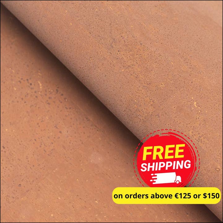 Burlywood brown cork textile sheet portuguese cork fabric COF-439 for wholesale by Meninas Bonitas Cork
