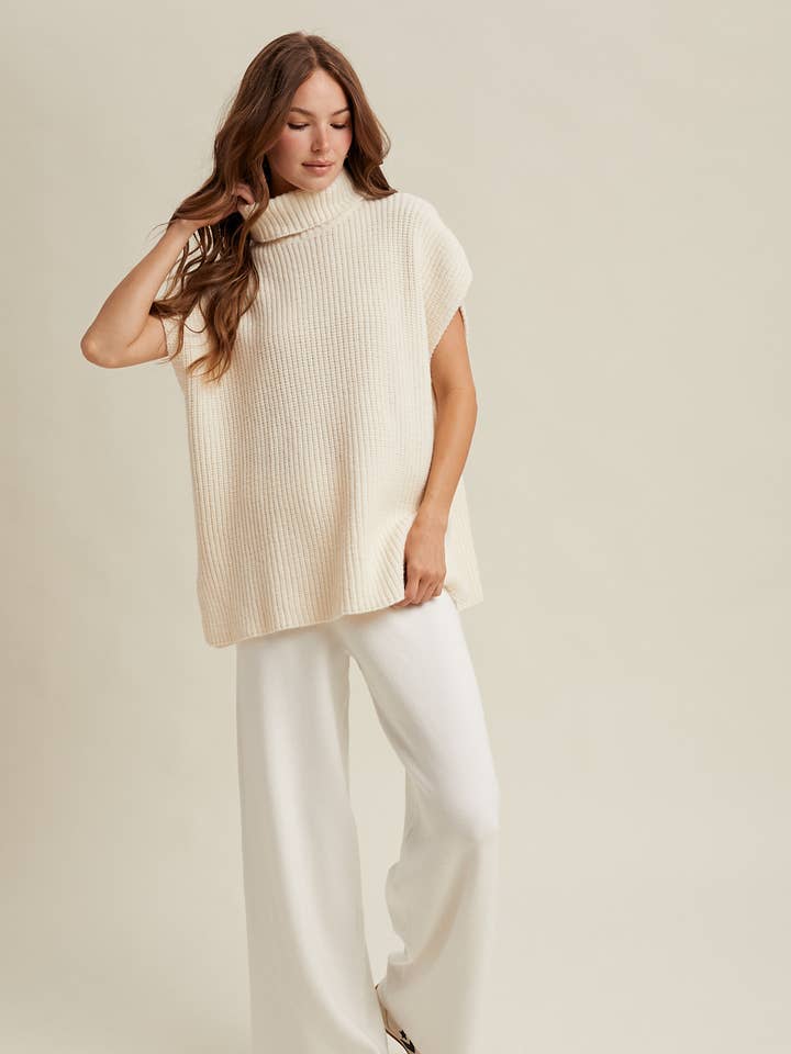 TURTLE NECK SWEATER TOP AND PANTS SET / WL25-10842 for wholesale by Wishlist Apparel