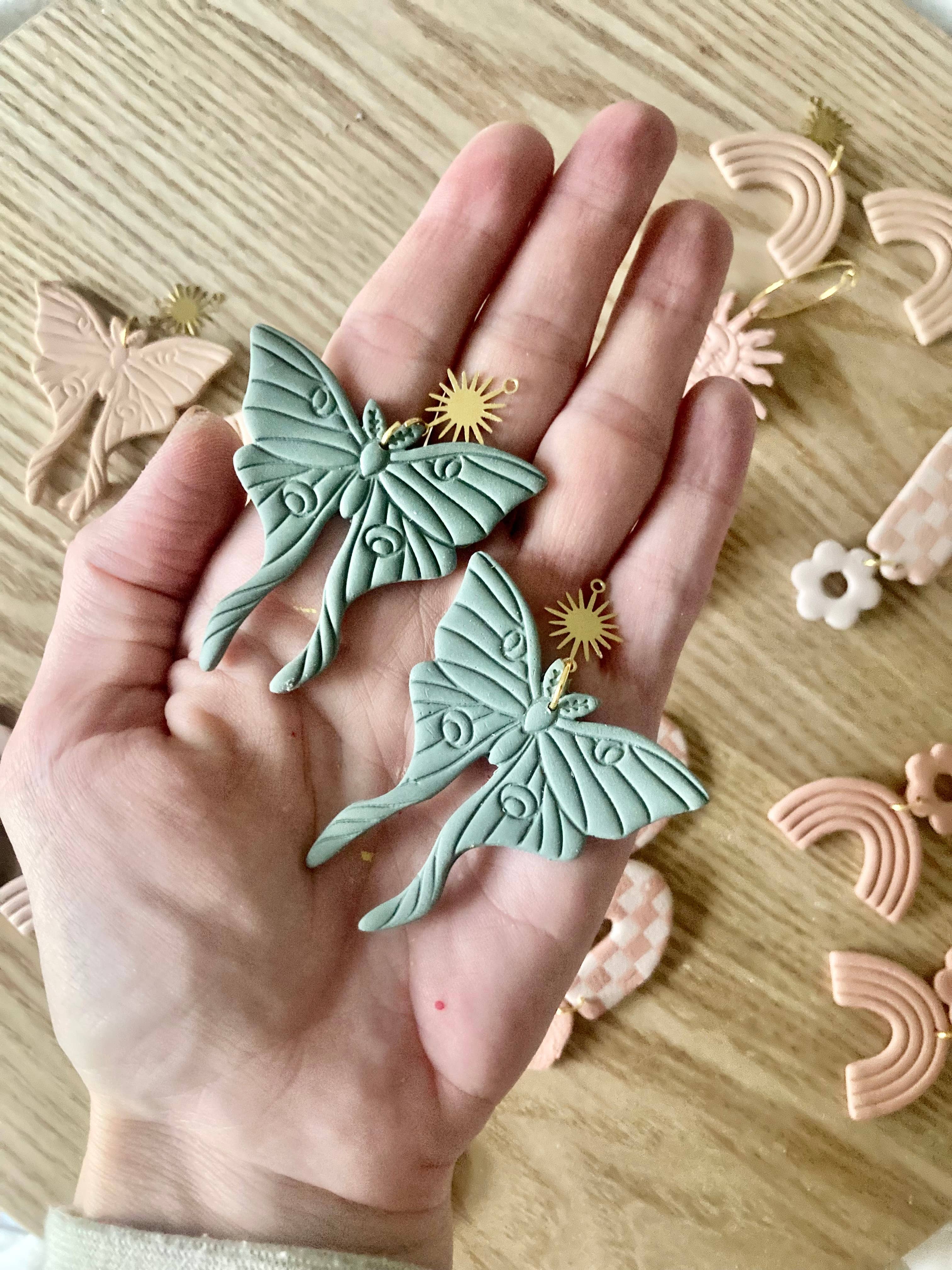 Terra Made - Wholesale Dangle Earrings - Moth clay earring1