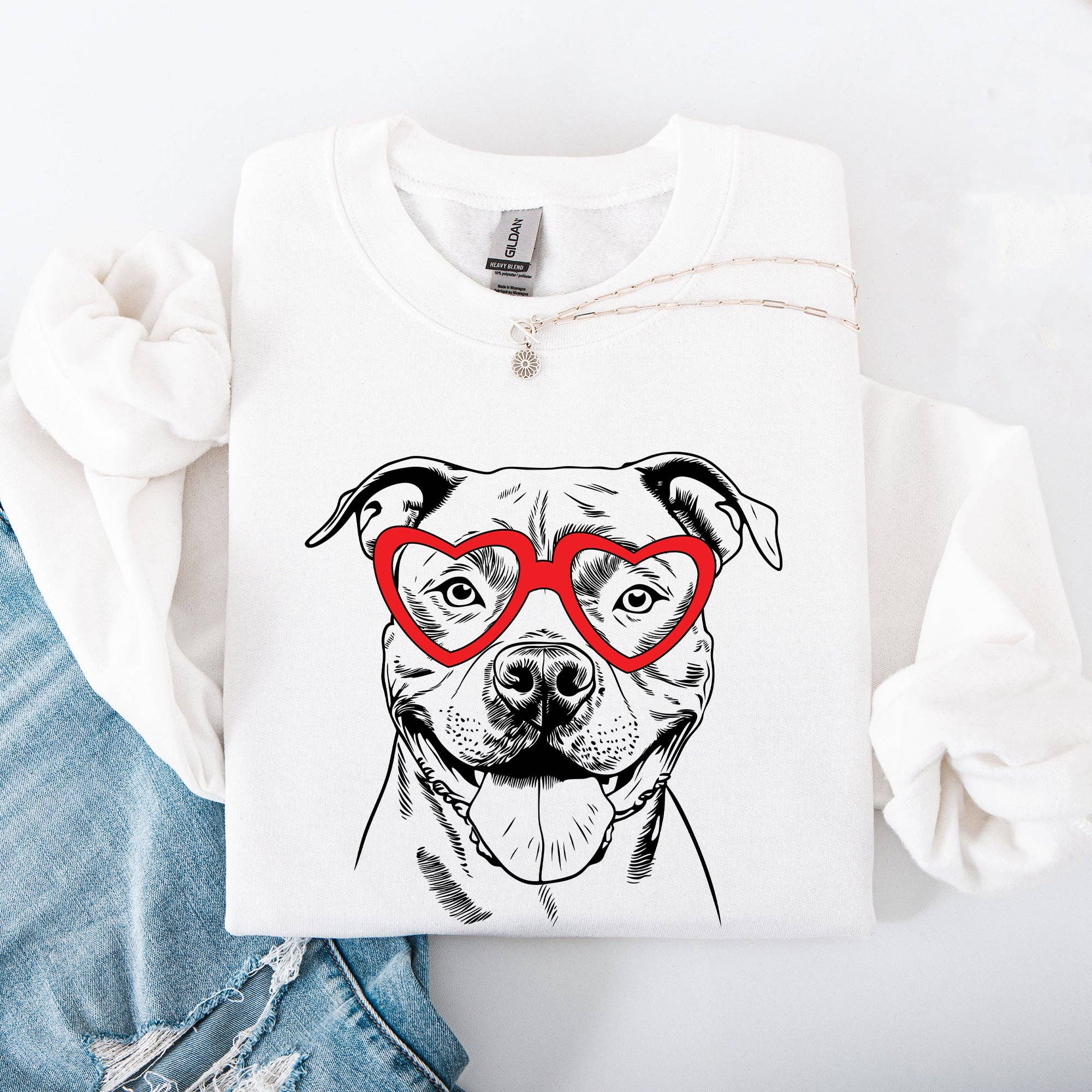 Refinery Number One LLC - Wholesale Graphic Sweatshirt - Unisex - Pitbull, Pet, Dog Breed, Valentine's Sweatshirt3