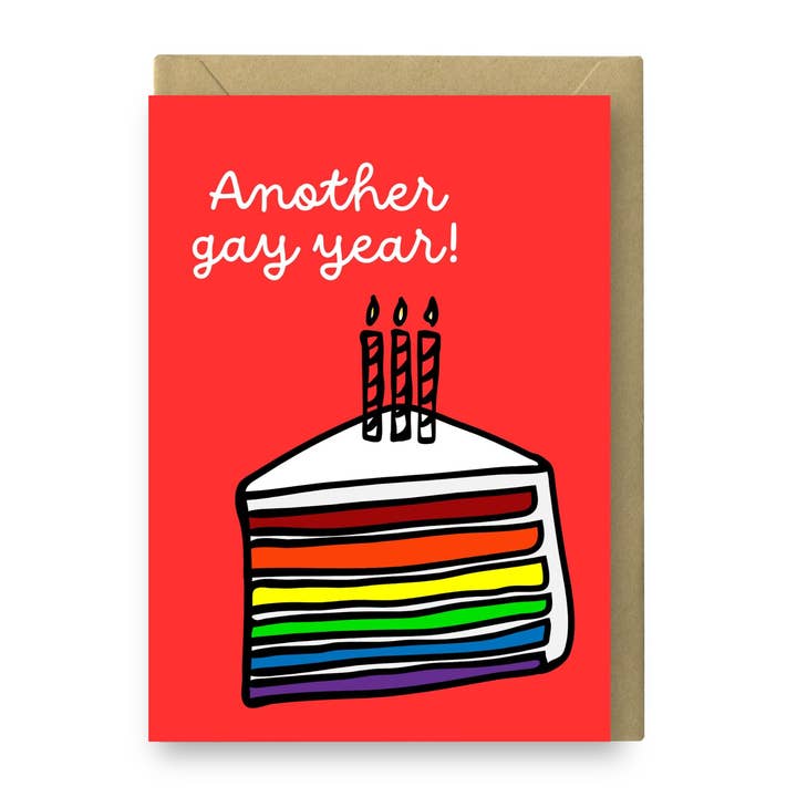 Another Gay Year (LGBT Birthday Card) for wholesale by Side Piece Somedays