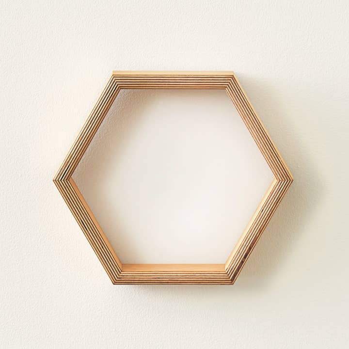 Relic Modern™ | Furniture & Objects – wholesale Vägghylla – Modern geometrisk hexagon valnöt vägg hylla