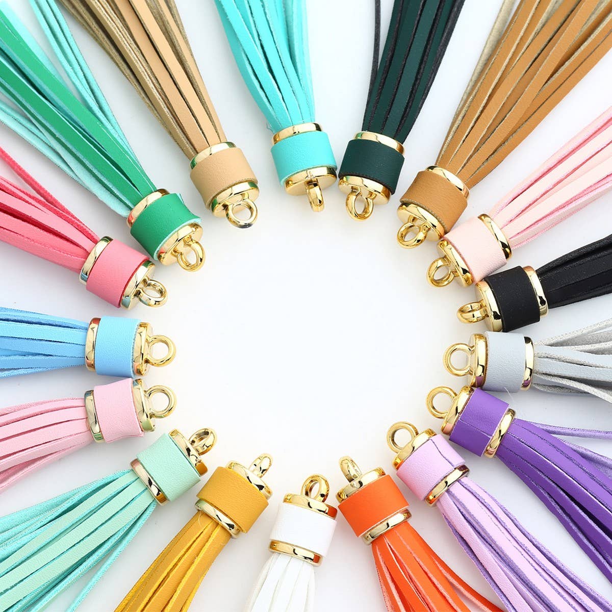 ACCITY - Wholesale Keychain - Unisex - Leather Fringe Keychain, PU Tassel Bag Charm_CWAB500718