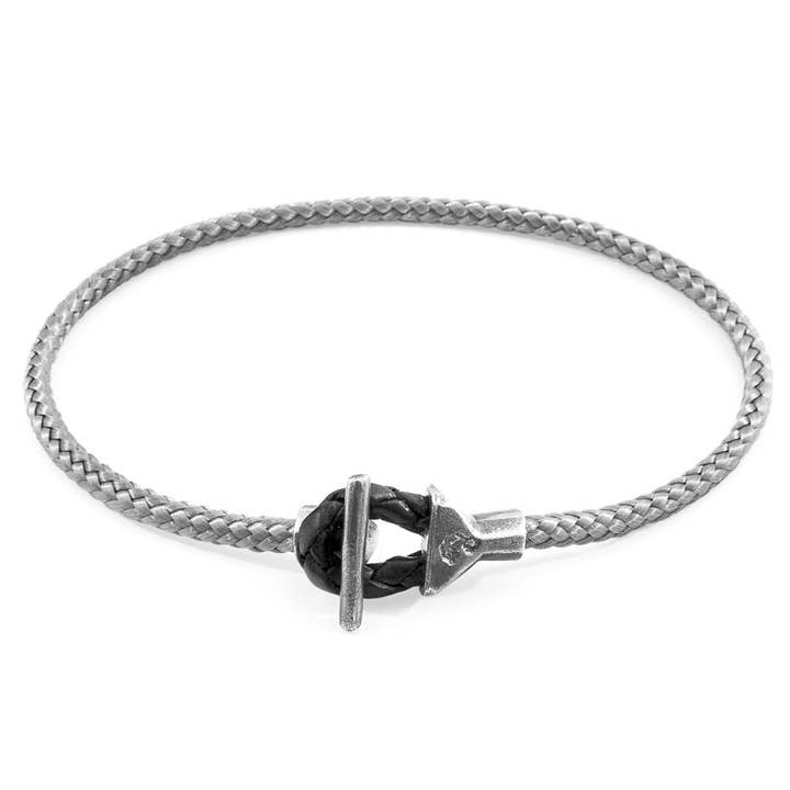 ANCHOR & CREW - Wholesale Woven/Braided Bracelet - Cullen Silver and Rope Bracelet
