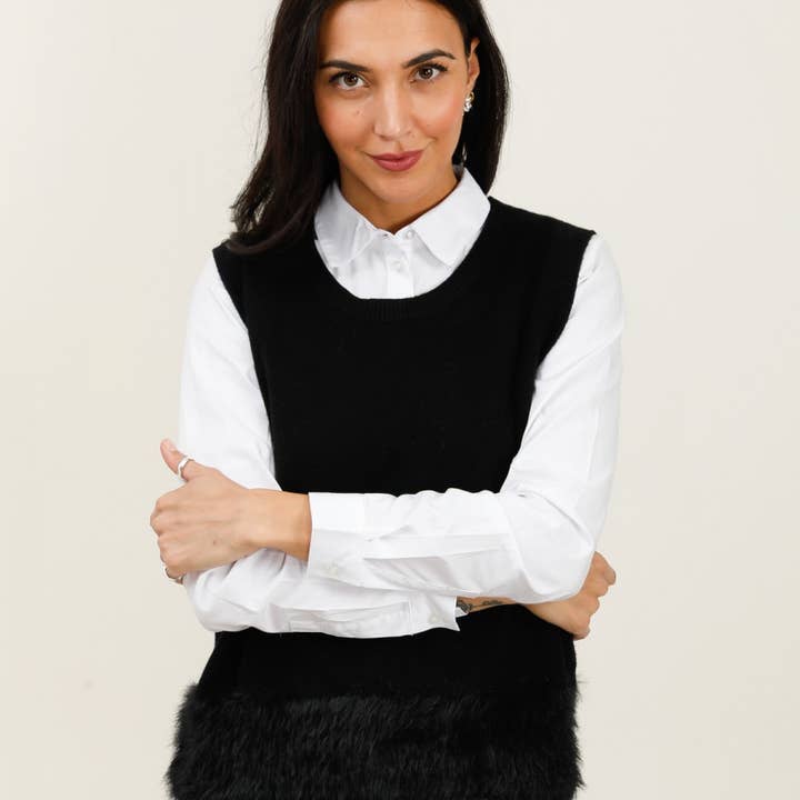 Sleeveless Two-Material Sweater – The Elegance of Layering and other Purchase Wholesale en saison. Free Returns & Net 60 Terms on Faire trending on Faire.