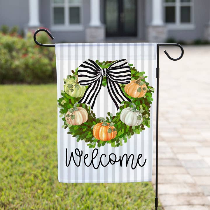 The Navy Knot - Vendita all'ingrosso Bandiere - Bandiera da giardino di benvenuto autunnale con ghirlanda0