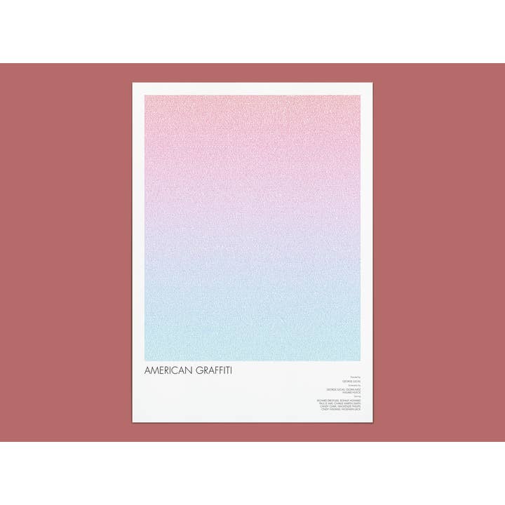 Affiche de scénario minimaliste American Graffiti pour la vente par Fade Out Prints