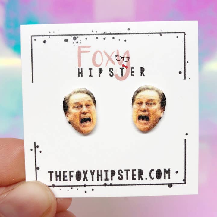 Tom Izzo MSU Stud Earrings for wholesale by The Foxy Hipster