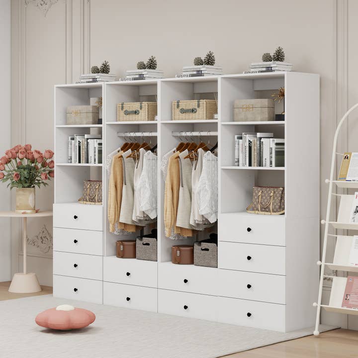Livelylodge - Wholesale Bedroom Furniture - Wood Modular Closet Organizer System Built in Drawers