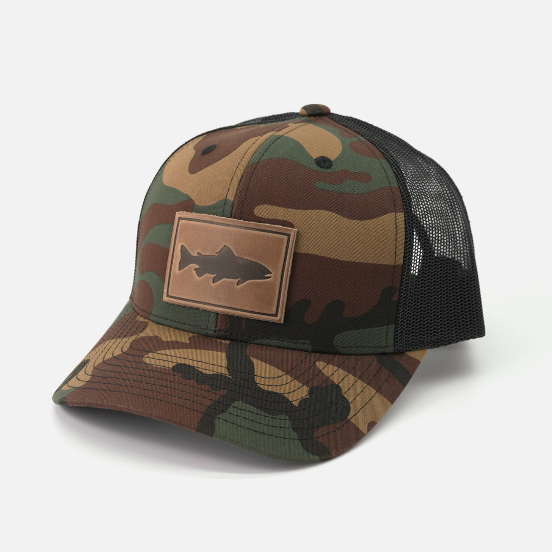 Range Leather Co. - Wholesale Trucker Hat - Unisex - Trout Hat - Leather Patch Trucker Cap15