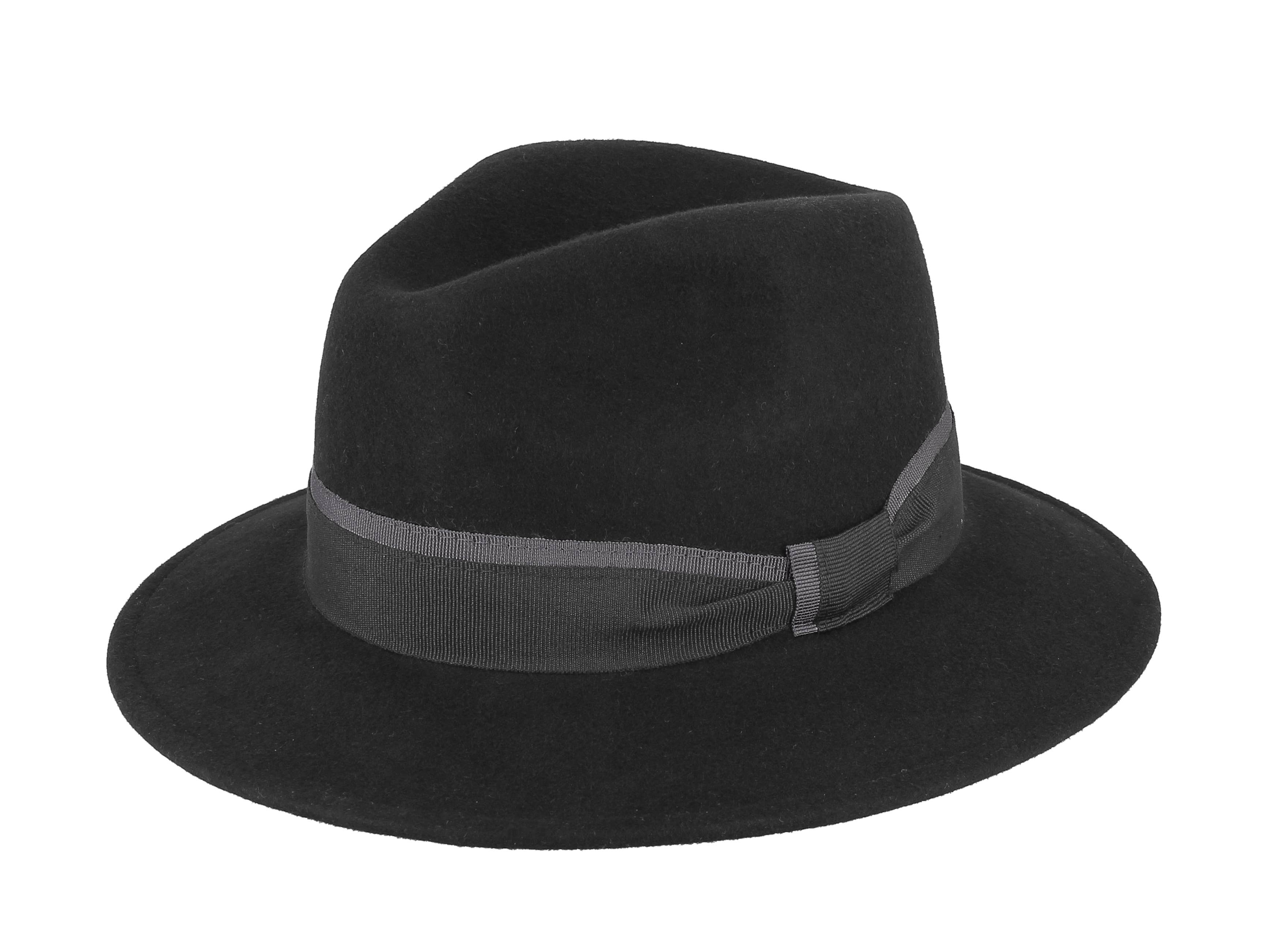 M BY FLECHET - ESSENTIALS - ALP1 – Engroshandel Bucket hat - Dame – Uldfilt Fedora-hat med tofarvet grosgrain - 1Hs2584