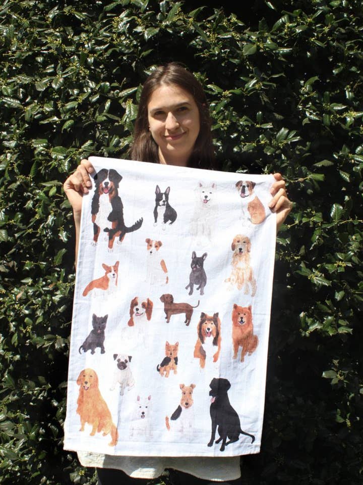 Dog breed tea towel for wholesale by Alexandra Schmeling Fine Art