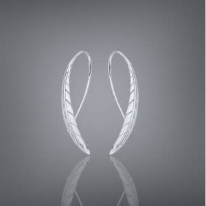 Brincos de prata esterlina de penas por atacado de Fishbone Designs