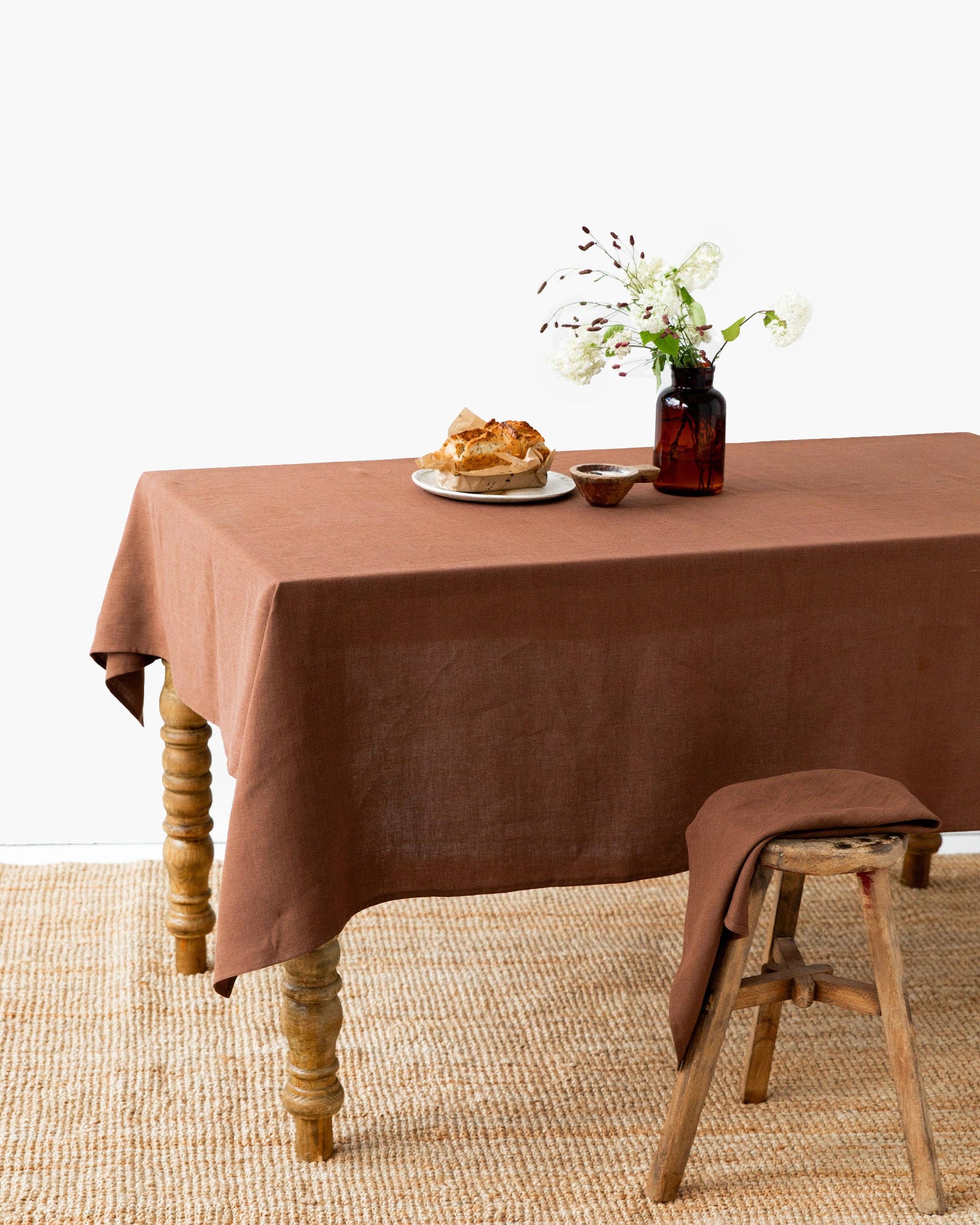 MagicLinen (We handle U.S. import procedures for you) - Wholesale Tablecloth - Chocolate brown linen tablecloth