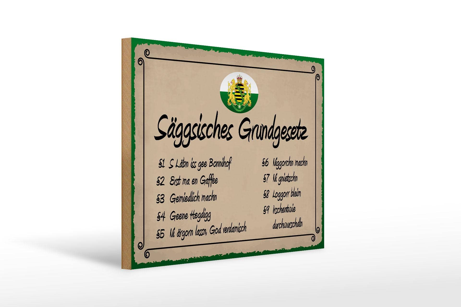 Femer - Wholesale Sign - Wooden sign saying 40x30 cm Saeggsisches Grundgesetz funny sign wooden sign0