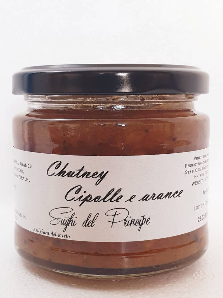 Chutney cipolle e arance per la vendita all'ingrosso da parte di Sughi del Principe artigiani del gusto