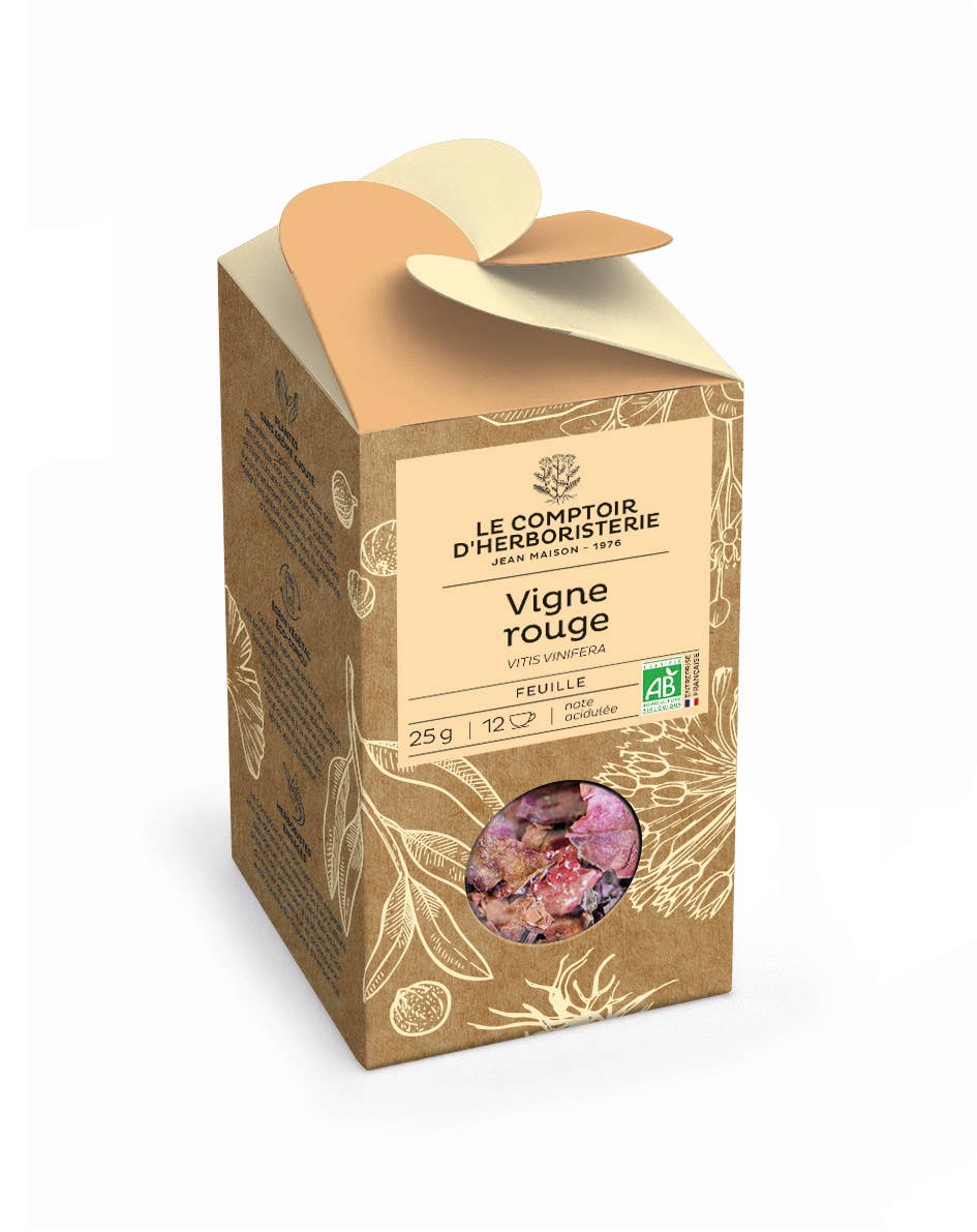 LE COMPTOIR D'HERBORISTERIE - Wholesale Health/Detox Tea - ORGANIC RED VINE INFUSION FRANCE LEAF 25G0
