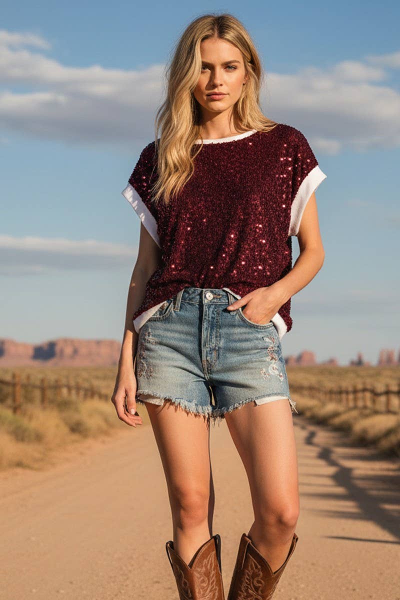 Sewn and Seen - Wholesale Blouse - Dames - FLUWELEN PAILLETTENTOP13