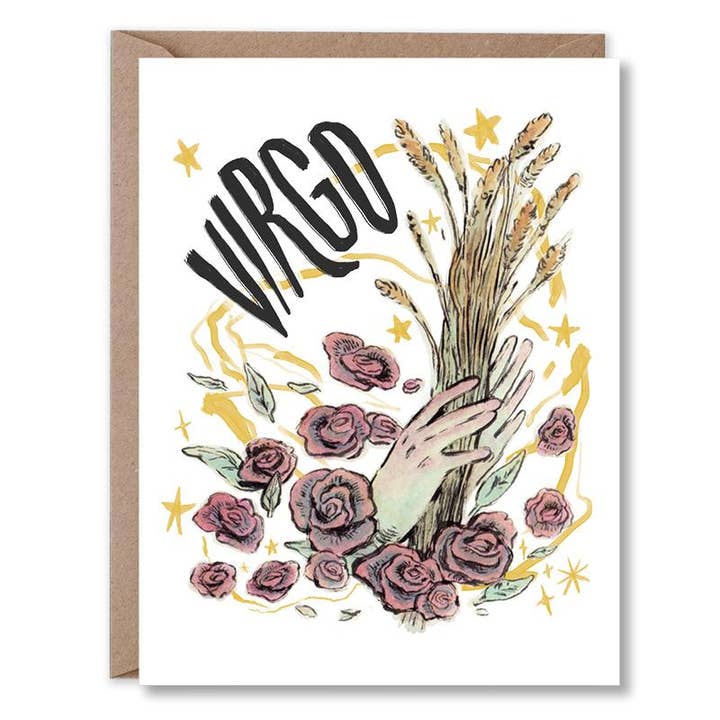 Virgo A2 Birthday Card with Kraft Paper Envelope for wholesale by Love Elsy