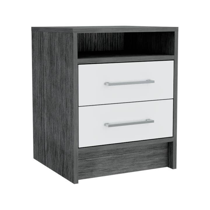 TUHOME FURNITURE – wholesale Bedroom furniture – Bianco Nightstand, Two Drawers