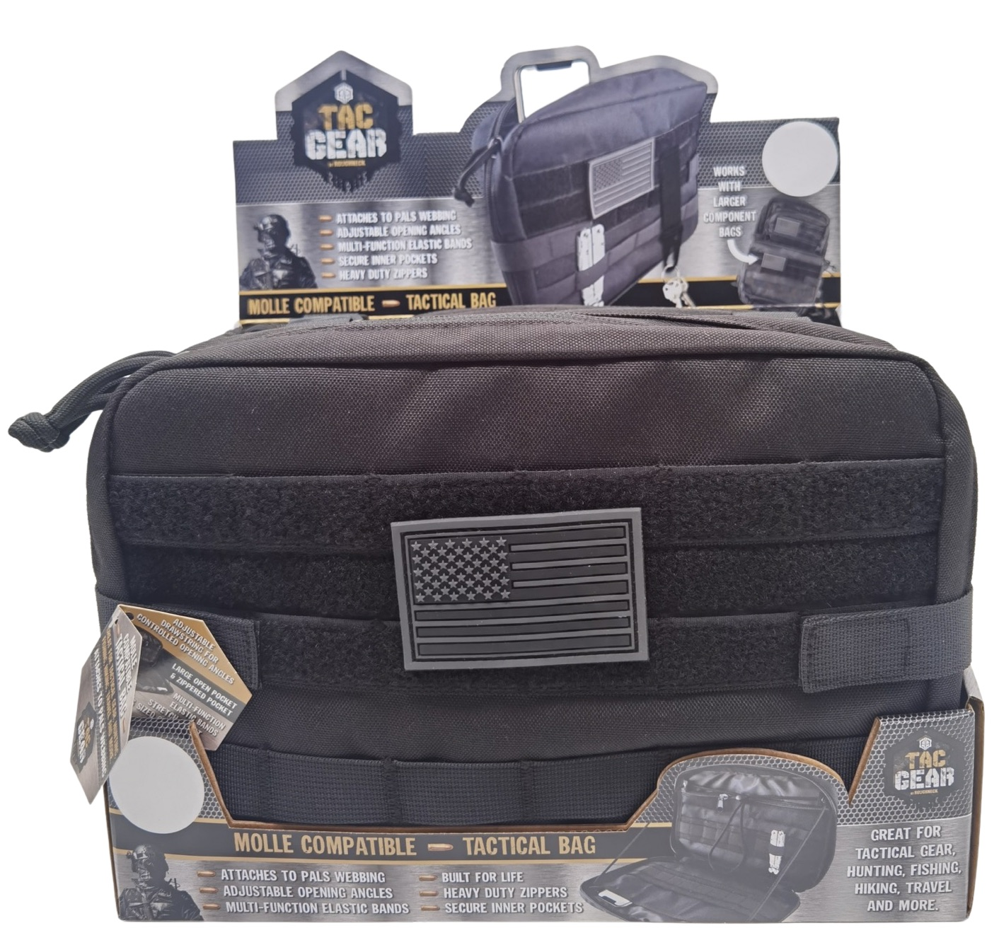 Novelty Brands - Wholesale Pouch - Unisex - Tac Gear MOLLE Component Tactical Bag With Patch - 4/Display3
