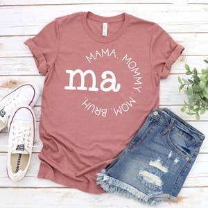 SOOMLON Women Funny Mom Shirts Sports Tops for Mom Fans Apparel