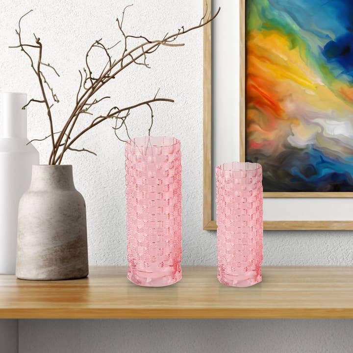 Aria Home - Vente Vases - Collection Fleurine en verre coloré, ensemble de 2 grands vases de table3