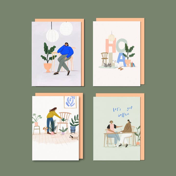 The Everyday Cards Pack A6 for wholesale by Martha Ratcliff Illustration