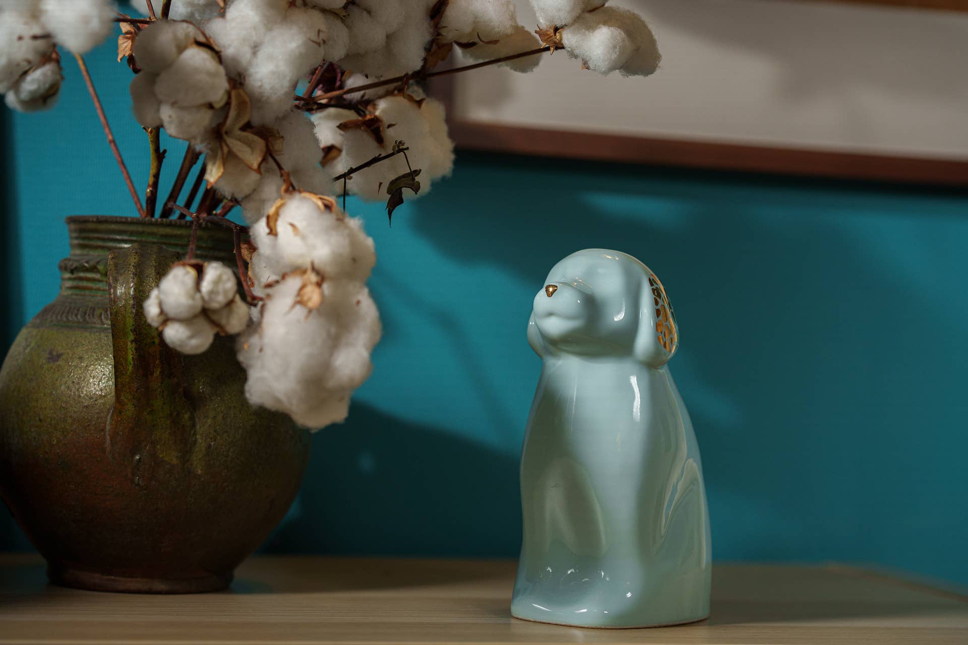 Pulvis Art Urns - Wholesale Pet Urn/Keepsake Box - "Cuddle" Pet Urn for Dog - Baby Blue | Ceramic6