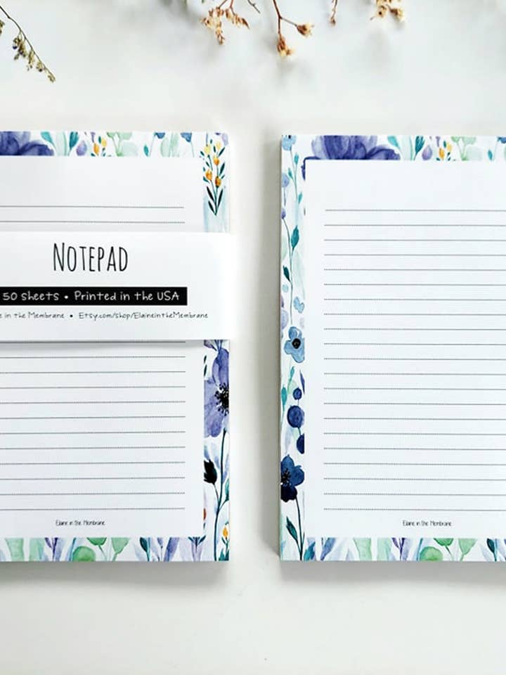 Bloc-notes - Floral pour la vente par Elaine in the Membrane