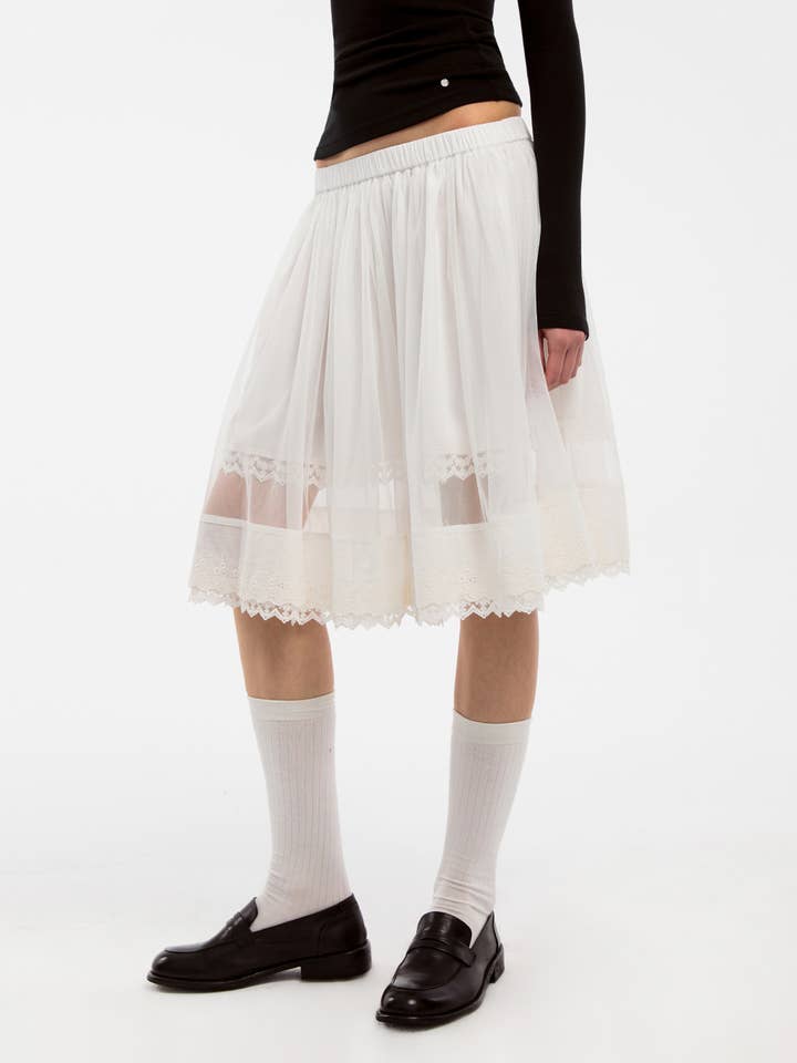 CUBIC Lace-up Mesh Skirt for wholesale by CUBIC