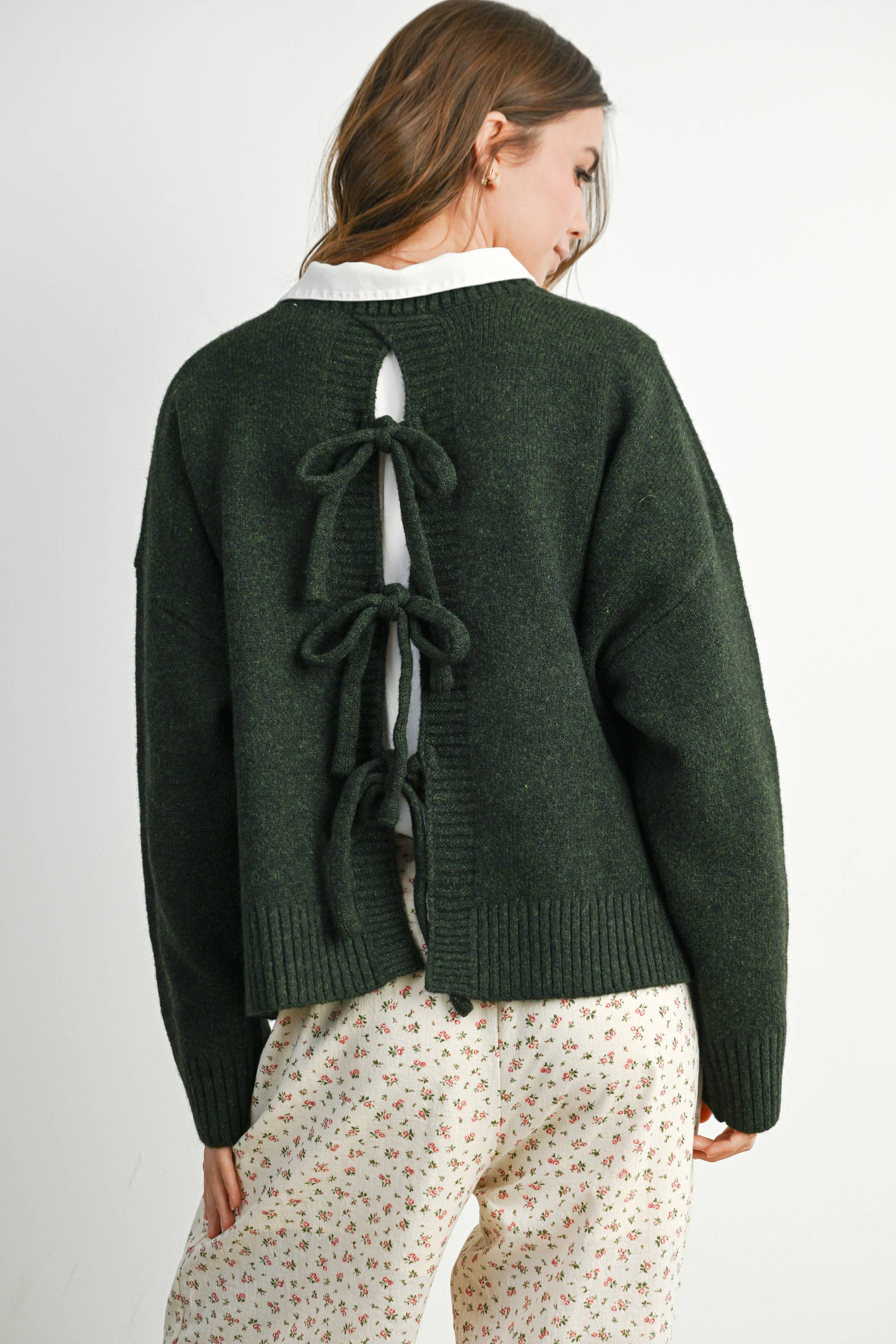 BUTTERMELON - Wholesale Knit Sweater - Women's - Tie-back Sweater - BMW781527