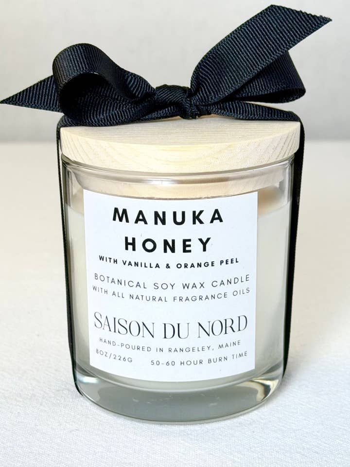 Manuka Honey Soy Wax Candle for wholesale by Saison Du Nord Candles