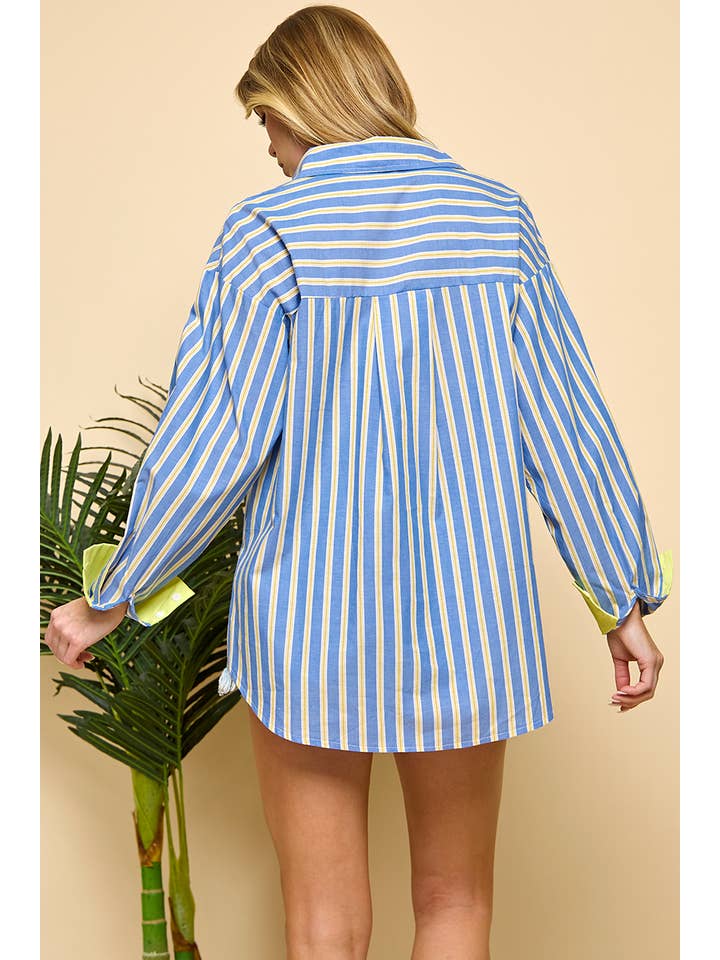 Blue Striped Long sleeved Shirt for wholesale on Faire11