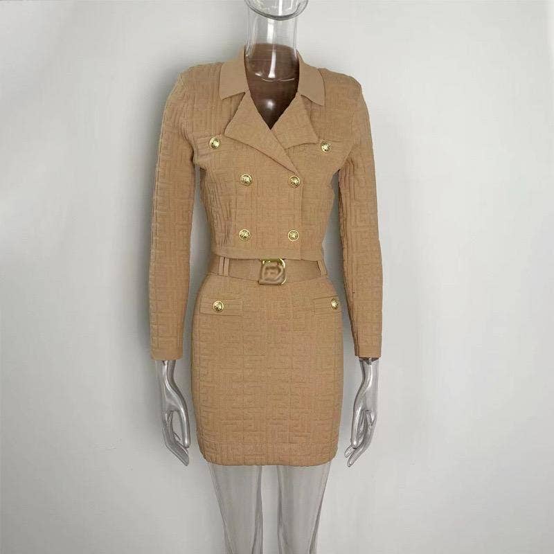 Productseeker - Wholesale Top & Skirt Set - Women's - SET129 Swastika Pattern Knit Top & Hip Skirt Set 1