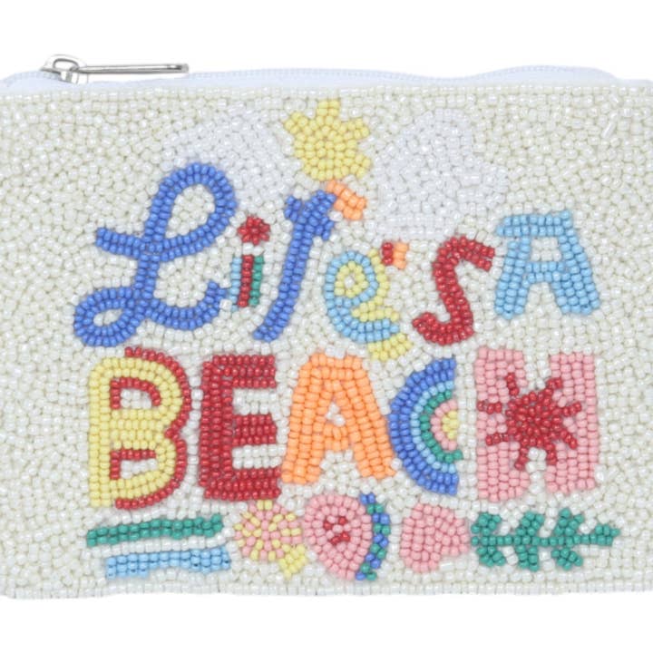 Livets en strand-tema pärlad myntväska för wholesale av Nima Accessories Inc