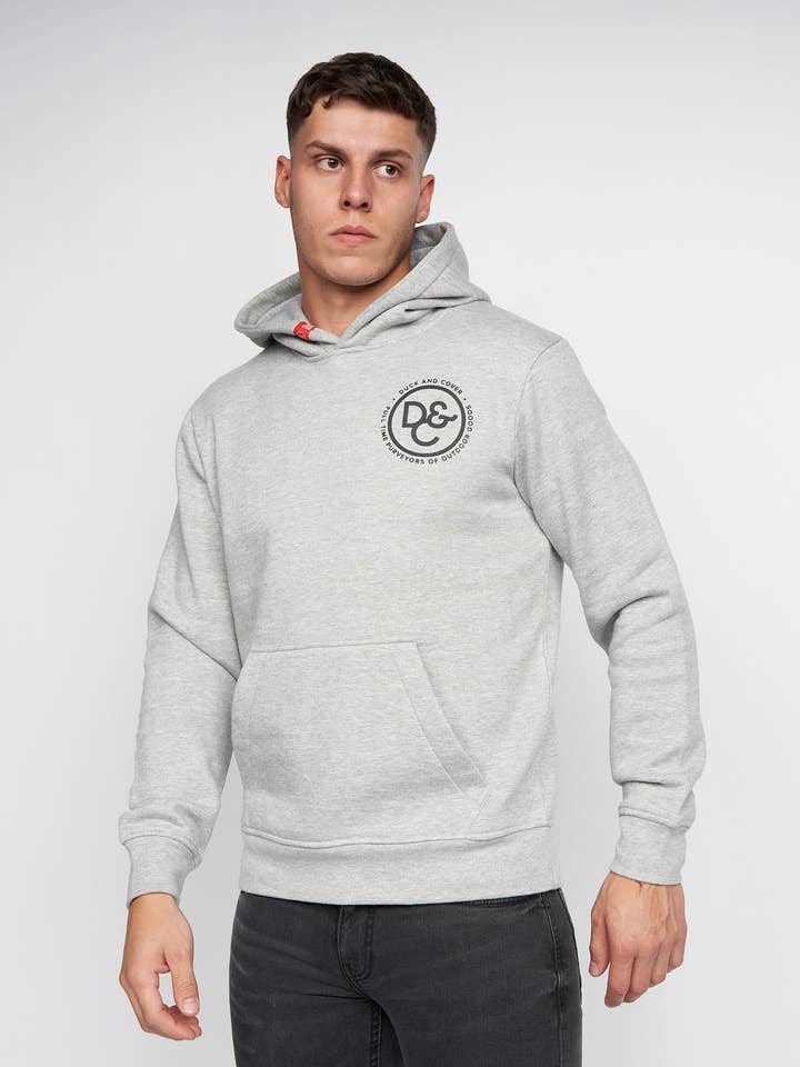 Macksony Hoodie Grey Marl for wholesale by Duck and Cover