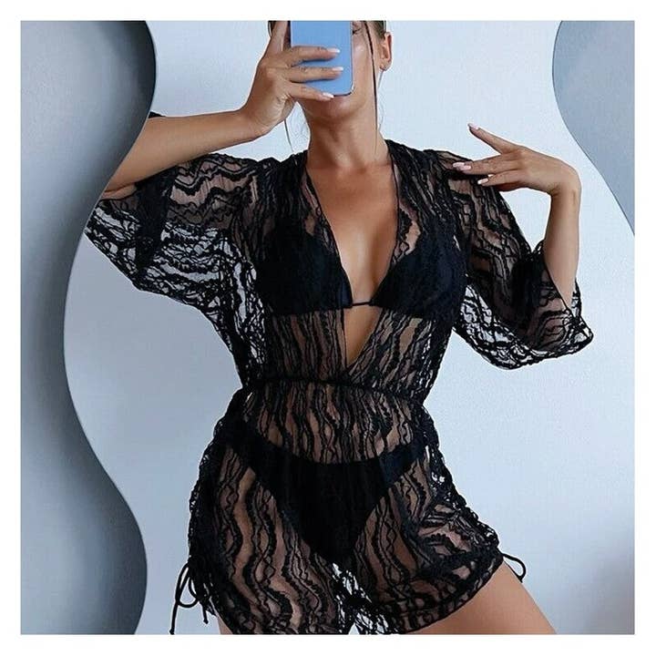 FurDecoration – Biquíni - Mulher por atacado – Conjunto de Biquíni de Três Peças com Design Dividido - Traje de Banho Modelo Netflix