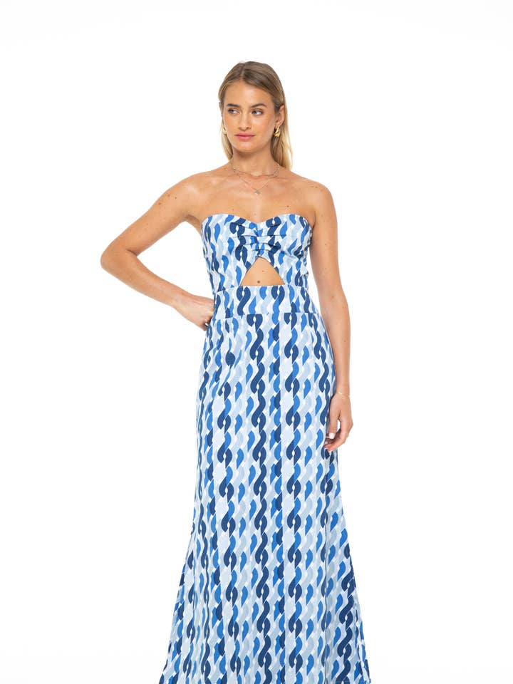 Olas Strapless Maxi Dress for wholesale by Phie Collective