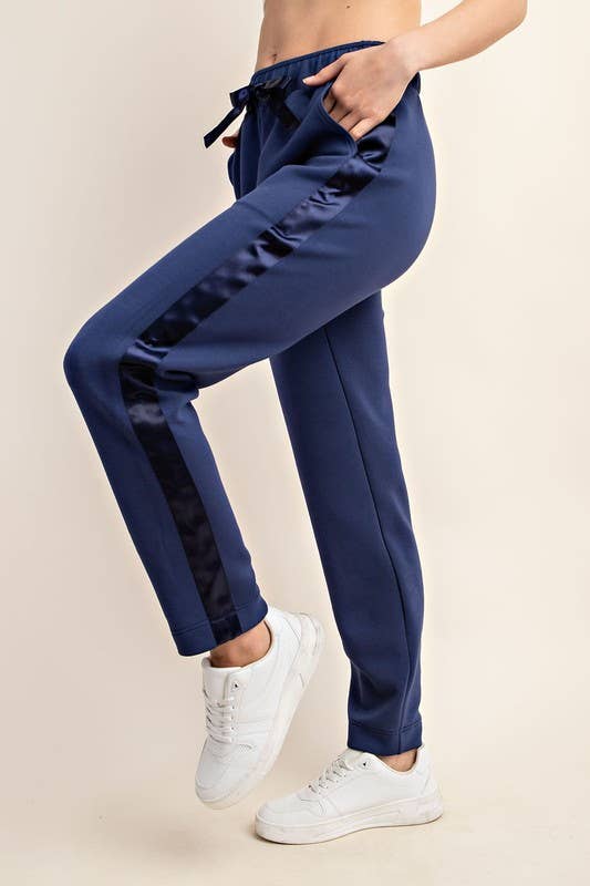 Sunday Morning - Wholesale Lounge Sweatpants/Joggers - Women's - P146237 Straight Leg Jogger with Side Satin Detail11