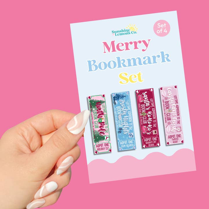Merry Bookmark Set for wholesale by Sunshine & Lemons Co.