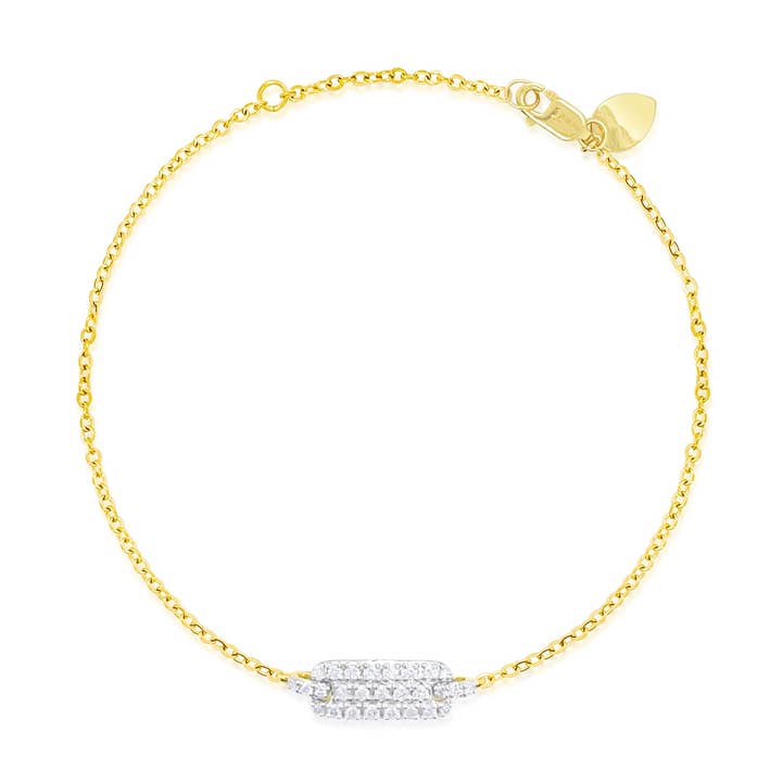 Yellow Gold Diamond Bar Bracelet for wholesale by Meira T